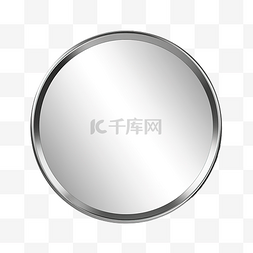 圆形框架图片_逼真的金属框圆形镜子