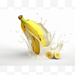 banana in the milk splash 壁纸