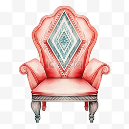 水彩椅子波西米亚风元素