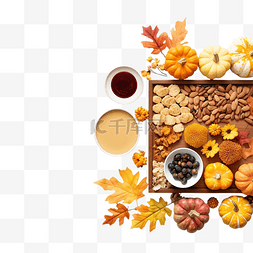 查看标志图片_平躺式分类，配有食物和感恩节标