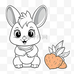 拿着胡萝卜的兔子图片_可爱的卡通玩具软兔子，手里拿着