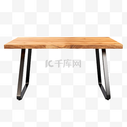 白色桌子腿图片_阁楼风格的木桌，带金属腿的隔离