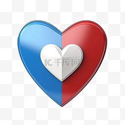 爱眼急救措施图片_3d 渲染红心与隔离的蓝色盾牌