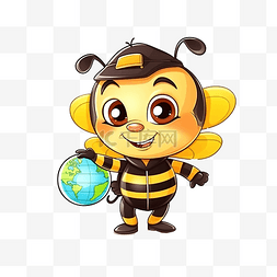 养蜂业图片_小蜜蜂回到学校系列卡通蜜蜂教育