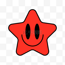 五角星红色微笑星星