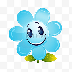 太阳装饰圈图片_简单的微笑蓝色花