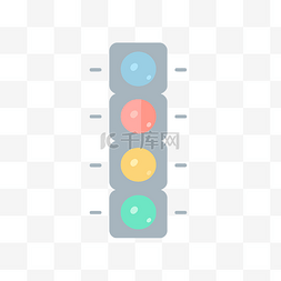 列车红绿灯图片_白色背景上平面设计插图中的交通