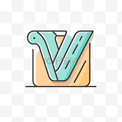 彩色字母v图片_一行字母 v 的平面设计标志 向量