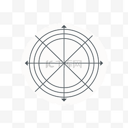 224dpi图片_指南针圆圈与线指向 向量