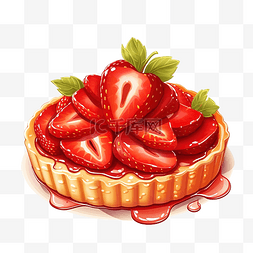 吃草莓巧克力图片_甜品甜品草莓挞插画