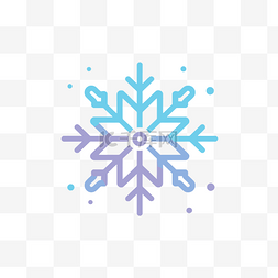 雪花psd免费图片_蓝色和紫色的雪花在白色背景上 