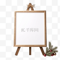 圣诞节菜单图片_圣诞菜单画架中的空白框架