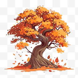 秋天的一棵树图片_秋天的樹 向量