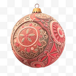 3d 渲染圣诞节装饰红球隔离