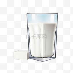 插图一盒和一杯牛奶