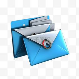 病毒电子邮件图片_3d 插图安全电子邮件