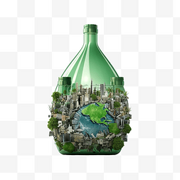 recycle Bottle Earth Day 3d 插图