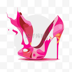 卡通粉色高跟鞋图片_粉色高跟鞋 向量