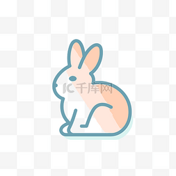 兔子的剪影图片_粉红色背景的兔子图标 向量