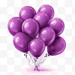 氣球背景图片_紫色氣球 向量