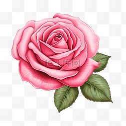 粉红玫瑰花图片_粉红玫瑰花绘图插图