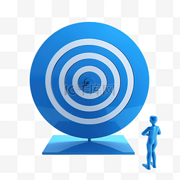 创新企业家图片_3d 渲染蓝色目标用户隔离