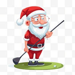 圣诞老人打高尔夫球