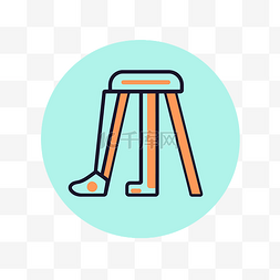 酒吧凳标志线图标，带护膝和袜子