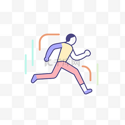 彩色奔跑背景图片_一个人在五颜六色的队伍中奔跑 