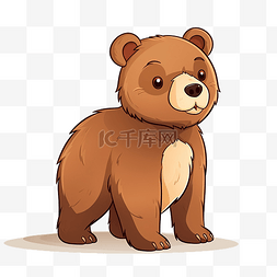 可爱卡通棕熊图片_卡通棕熊ai生成