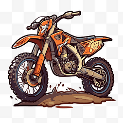 泥土的图片_上面有泥土的摩托车的卡通形象剪