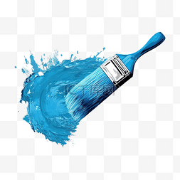 蓝色画笔粉笔线条艺术