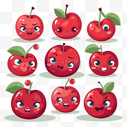 樱桃剪贴画可爱的水果红樱桃卡通