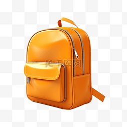 3d 橙色背包教育图