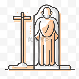 十字架和雕像的图像 向量