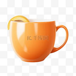 咖啡饮料杯图片_橙色茶杯