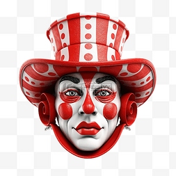 小丑脸红色大帽子