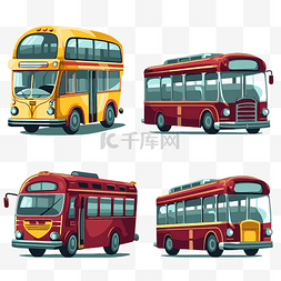 交通卡图片_巴士剪贴画套卡通通勤巴士隔离在