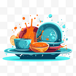 橙色喷雾图片_洗碗 向量
