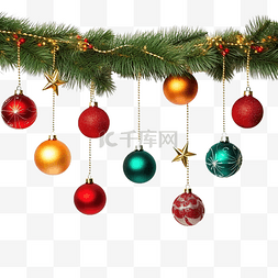多彩的星星图片_圣诞树上的照明圣诞花环和圣诞玩
