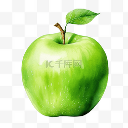 蘋果籃图片_水彩青蘋果