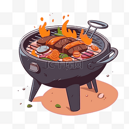 分享矢量图片_barbaque 剪贴画 烧烤架 厨师在烧烤 