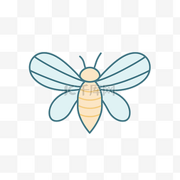 白色背景上画着翅膀薄的蜜蜂 向