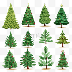童海报图片_不同风格的圣诞树