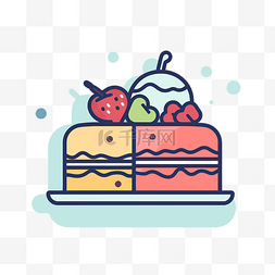 用户权限管理图片_线切片蛋糕图标与水果和巧克力 