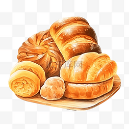 面包可口图片_可爱的面包面包店文具贴纸油画