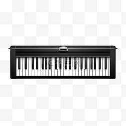 黑色键盘图片_钢琴从顶视图插图以最小的风格