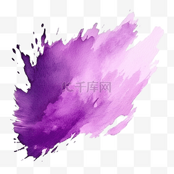 紫色抽象水彩泼漆水彩颜料画笔描