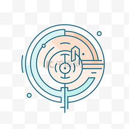 路径圆圈图片_一个带有圆圈和路径的抽象徽标 