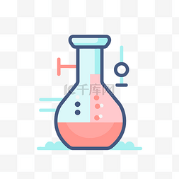 实验室里装有粉红色液体的烧瓶 